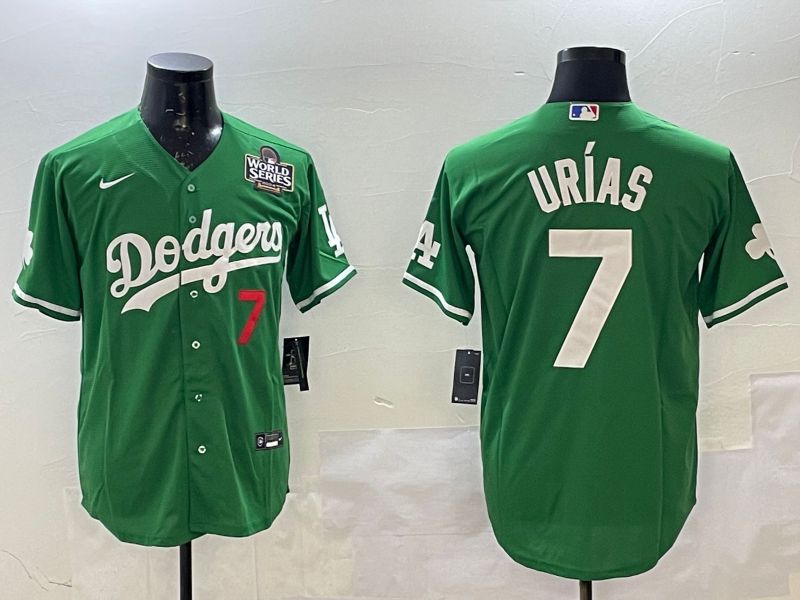 Men Los Angeles Dodgers #7 Urias Green Fashion 2025 Nike MLB Jersey style 3